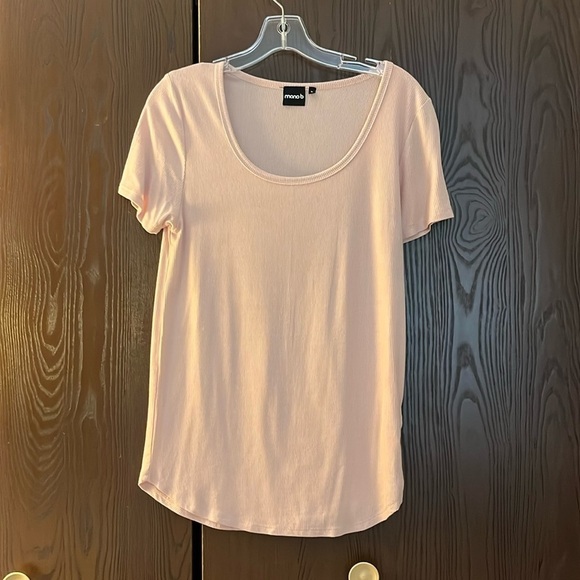 Mono B light peach colored, short sleeved top. Size Large. NWOT - Picture 1 of 8